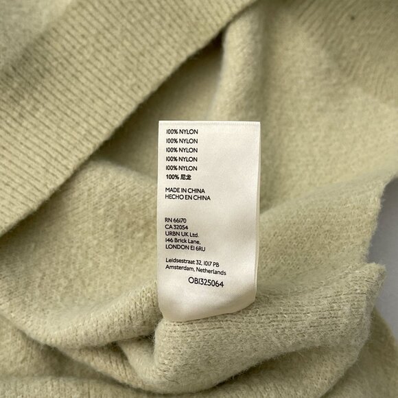 Free People Ivory Oversized V-Neck‎ Sweater 100% Nylon Soft Knit XS-M - Picture 6 of 11